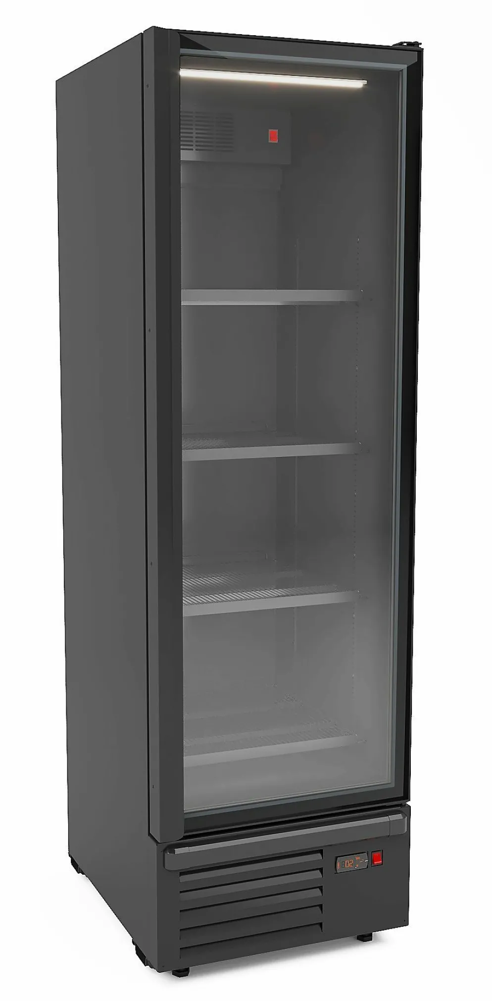 CombiSteel Kühlschrank 1 Glastüren, schwarz, 550L