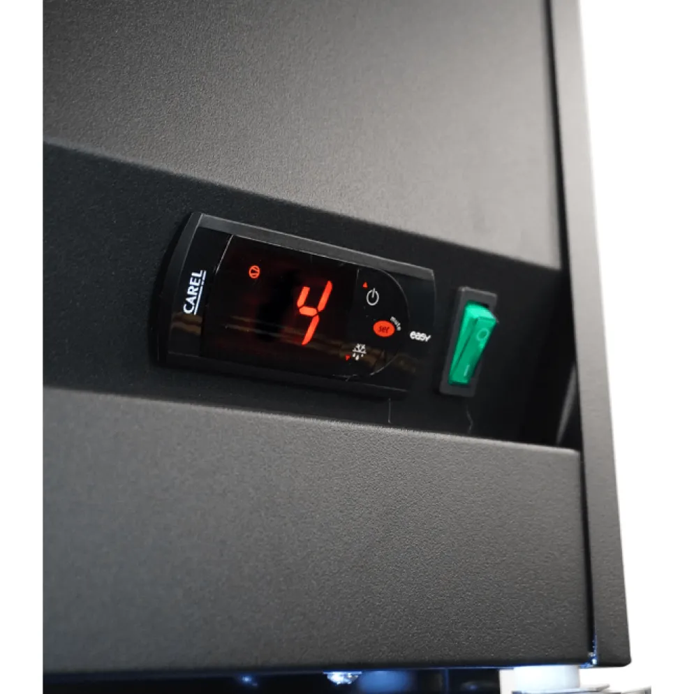 Combisteel Kühlschrank 2 Glastüren Schwarz IRM770 BL 1100 mm