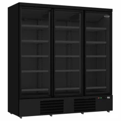 Combisteel Kühlschrank 3 Glastüren Schwarz JDE1530R BL 1880 mm