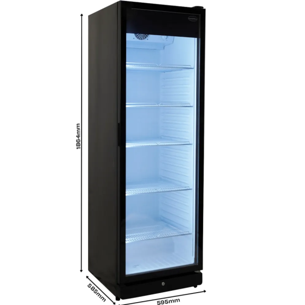 Combisteel Kühlschrank 1 Glastür Schwarz PIB360R 595 mm