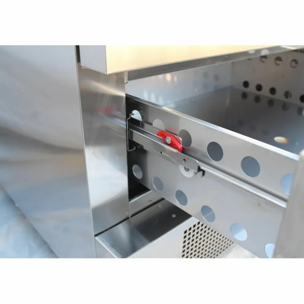 Combisteel Kühl-/Tiefkühltisch Edelstahl mit 2 Schubladen, 6x 1/1 GN