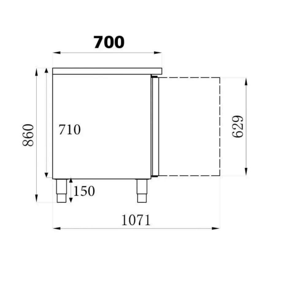 CombiSteel Kühltisch 4 Türen 553L, 2230x700x850mm