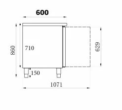 CombiSteel Kühltisch 3 Türen, 386L, 1798x600x860mm