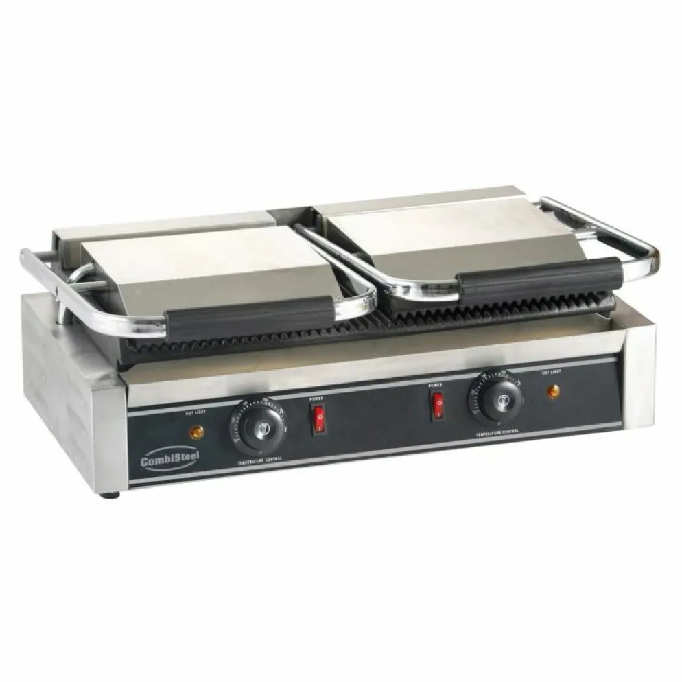 CombiSteel Kontaktgrill Doppelt, Platten gerillt, 580x410x190mm