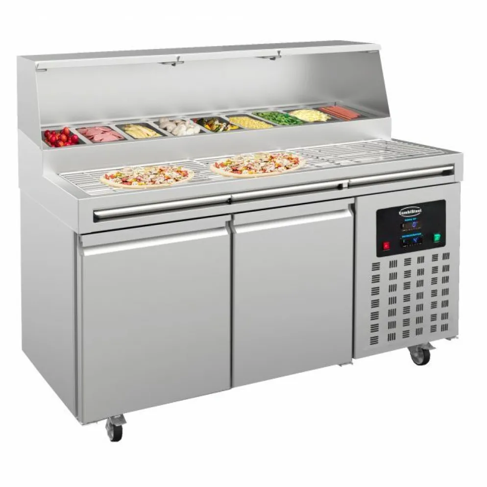 CombiSteel Pizzakühltisch 2 Türen für 9x 1/3GN, Breite 1790mm