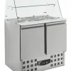 CombiSteel Saladette mit Glasaufsatz, Breite 900mm, 2-türig