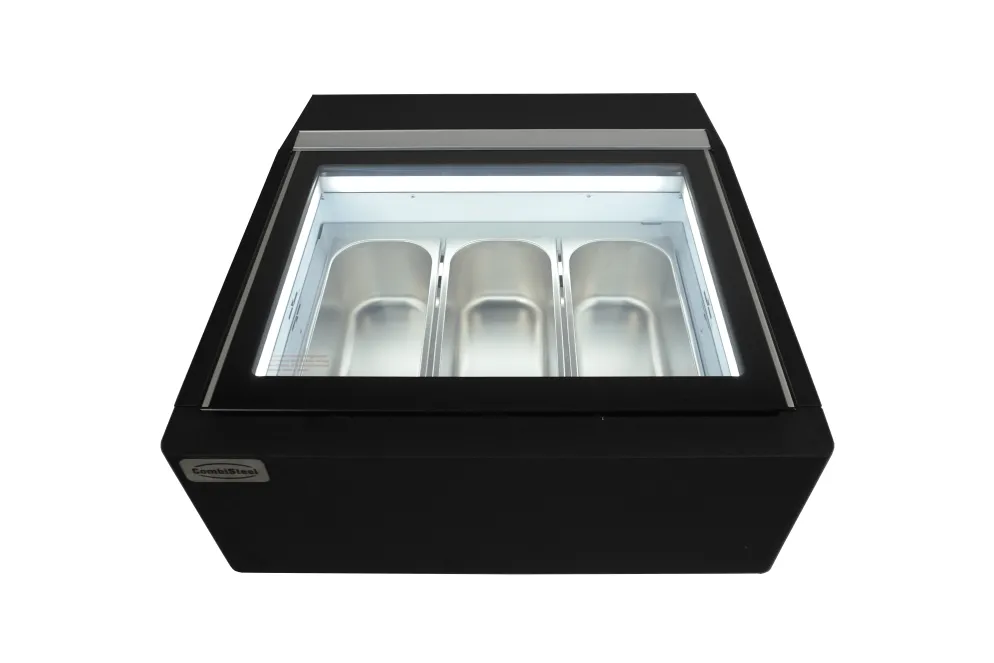CombiSteel Speiseeisvitrine Tischmodell schwarz 3x 5 Liter