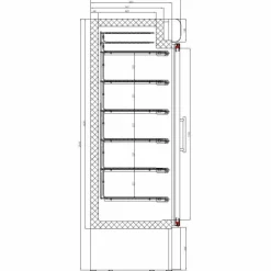 Combisteel Tiefkühlschrank 1 Glastür Weiß 680 mm
