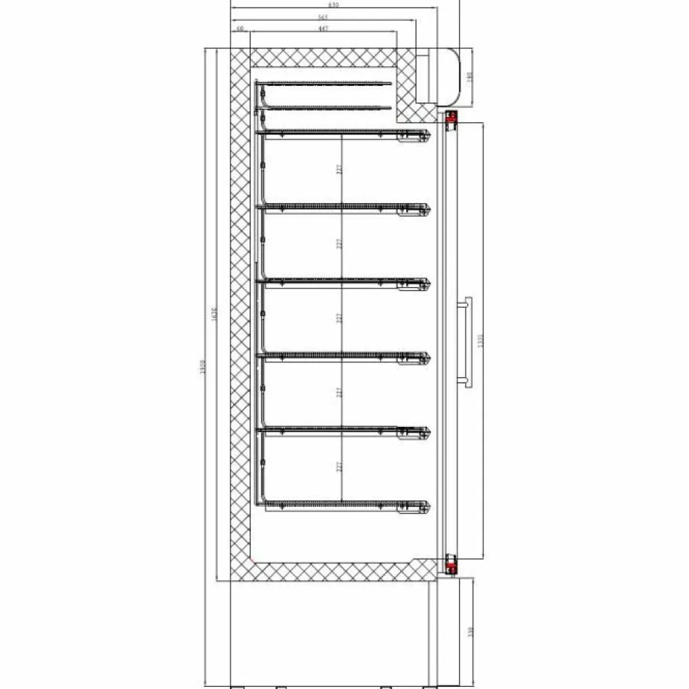 Combisteel Tiefkühlschrank 1 Glastür Weiß 680 mm