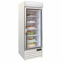 Combisteel Tiefkühlschrank 1 Glastür Weiß 680 mm