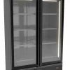 CombiSteel Tiefkühlschrank 2 Glastüren, schwarz, 1230L