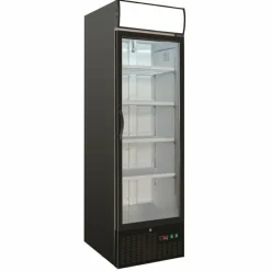 Combisteel Tiefkühlschrank 1 Glastür Schwarz 680 mm
