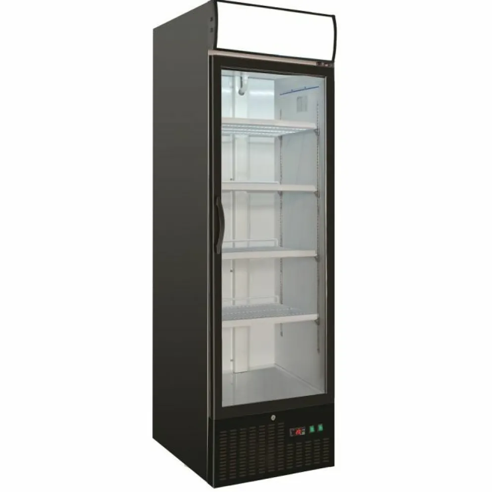 Combisteel Tiefkühlschrank 1 Glastür Schwarz 680 mm
