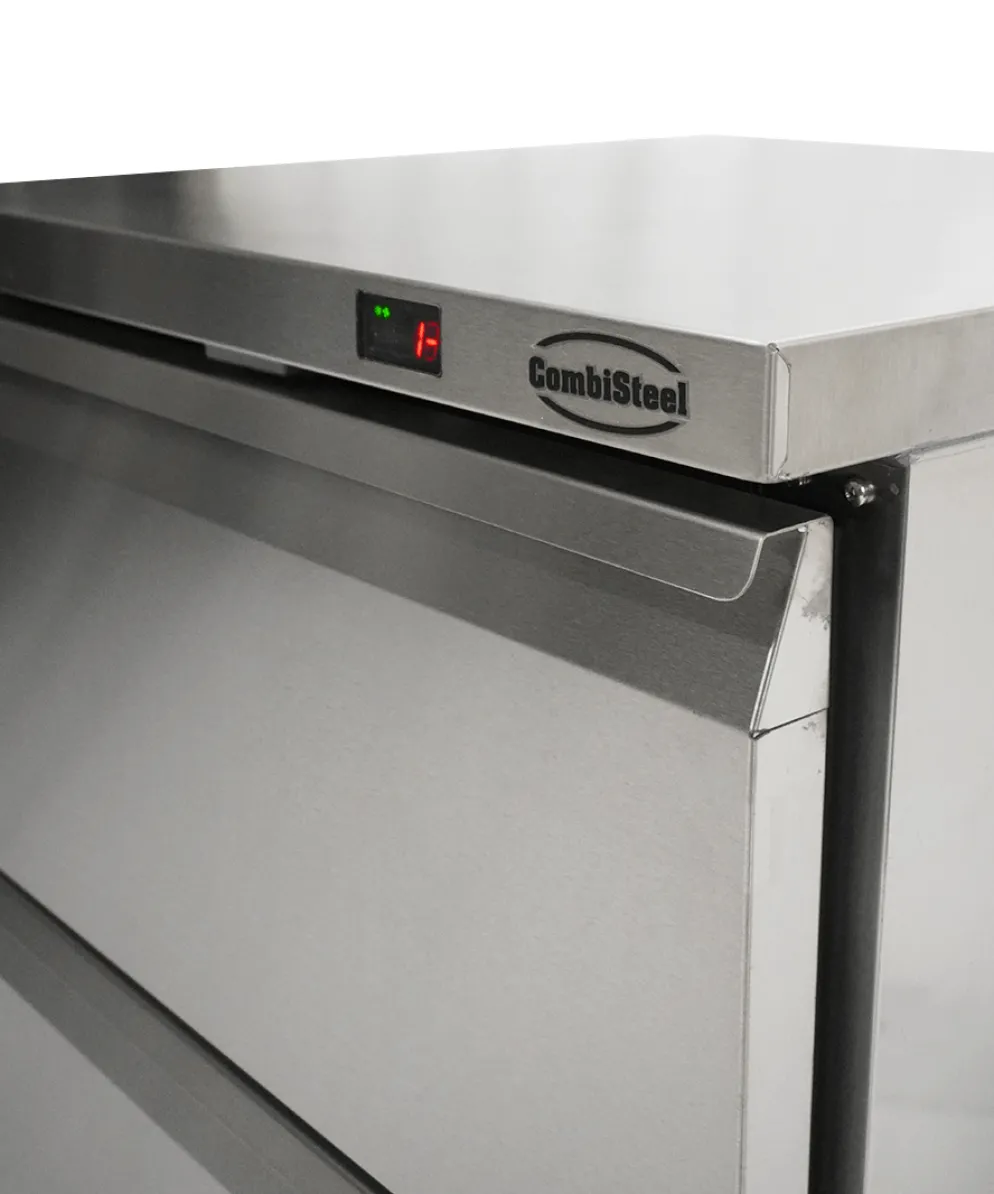 CombiSteel Umschaltbarer Kühl-/Tiefkühlschrank mit 2 Schubladen, 185 Liter