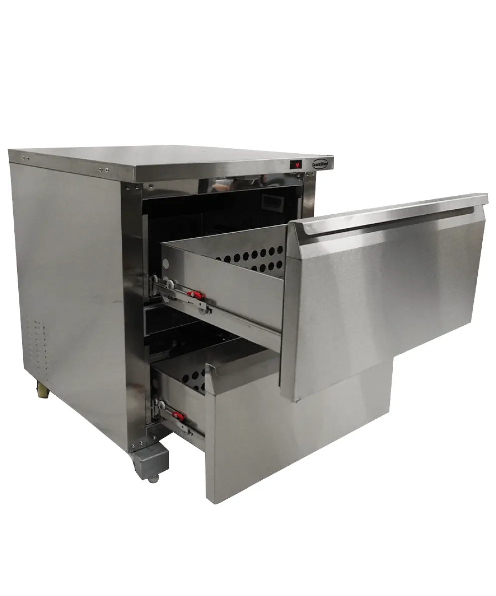 CombiSteel Umschaltbarer Kühl-/Tiefkühlschrank mit 2 Schubladen, 185 Liter
