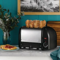 Dualit Toaster 40344 schwarz, 4 Scheiben Toaster
