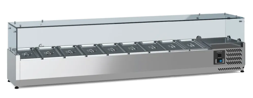 ecoFrost Aufsatzkühlvitrine für 9x 1/3 GN, 2000x395x435mm