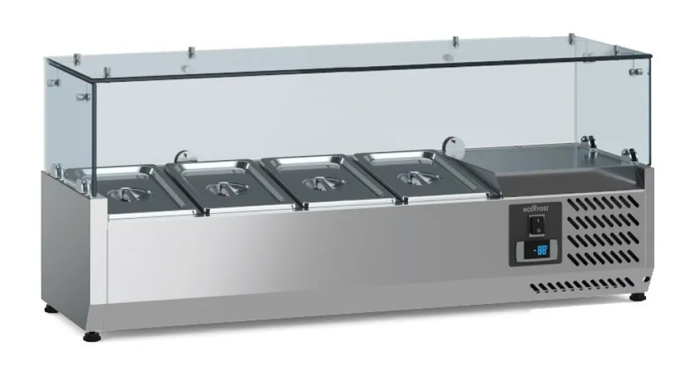 ecoFrost Aufsatzkühlvitrine für 4x 1/3 GN, 1200x395x435mm