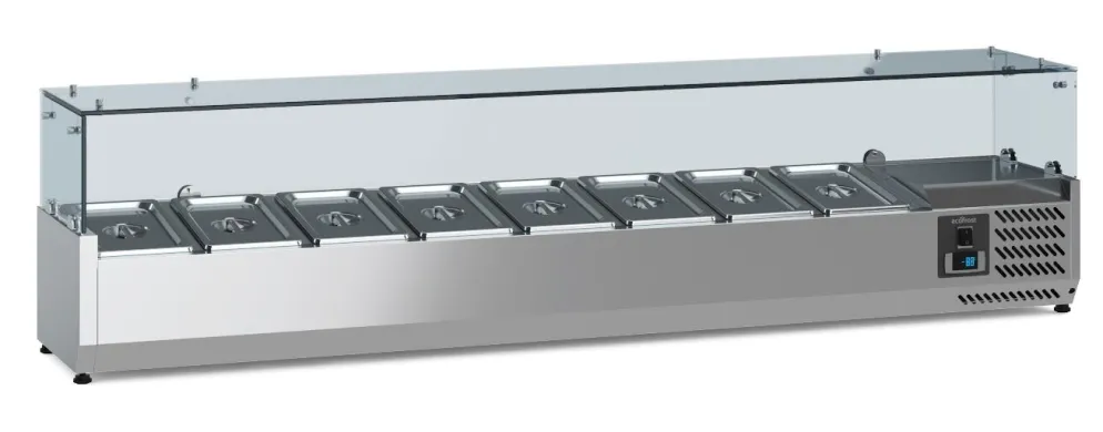 ecoFrost Aufsatzkühlvitrine für 8x 1/4 GN, 1800x335x435mm