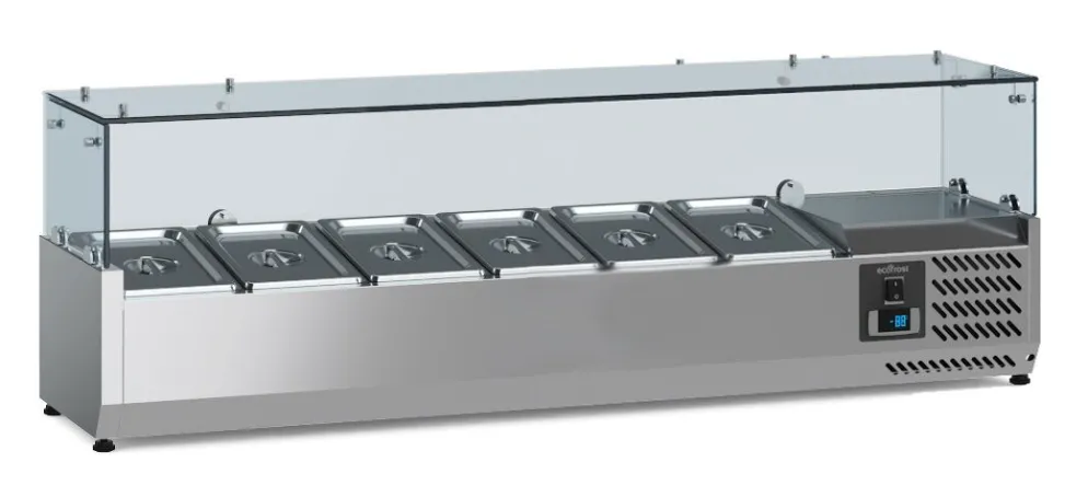 ecoFrost Aufsatzkühlvitrine für 6x 1/3 GN, 1500x395x435mm