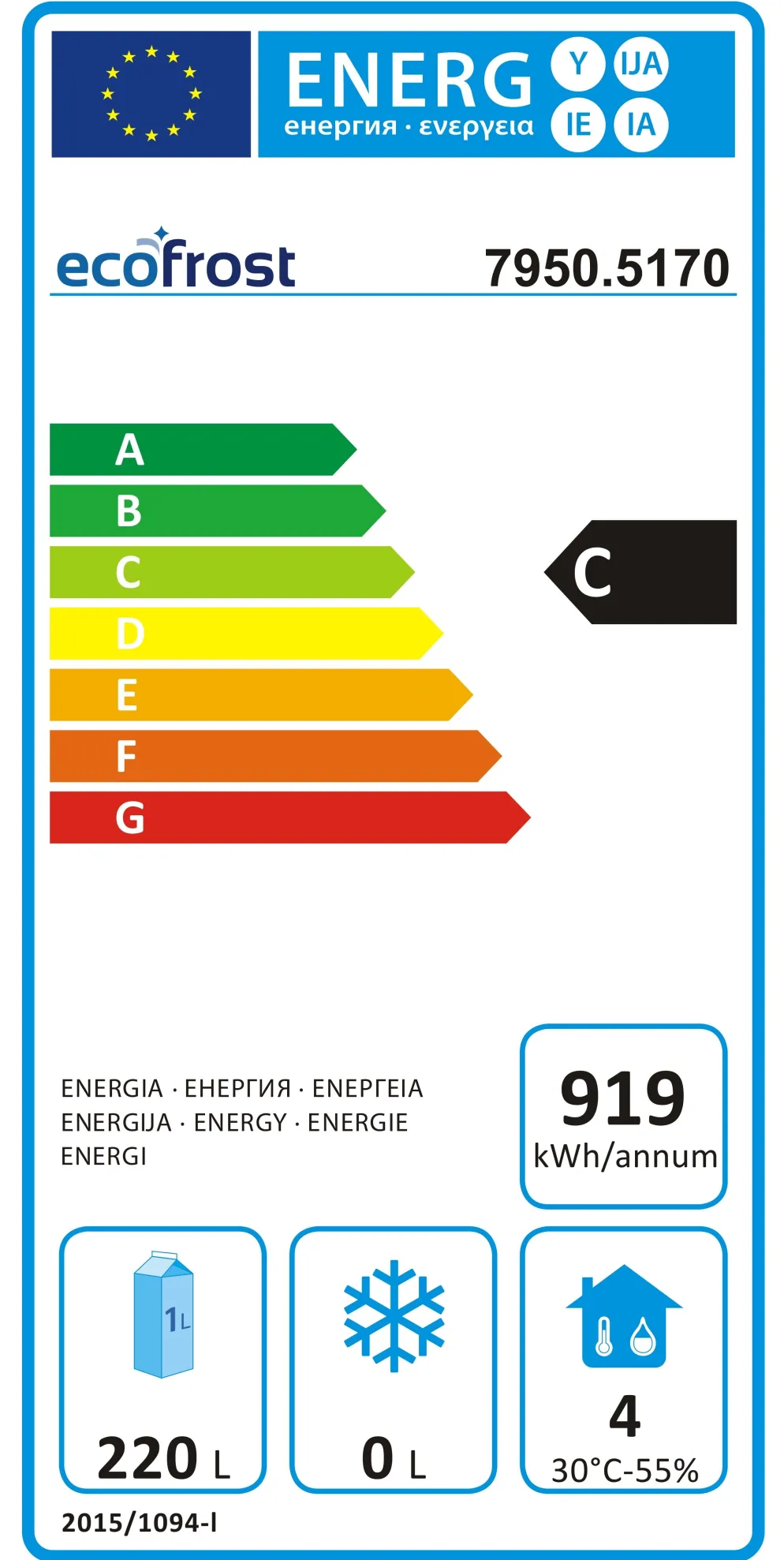 ecoFrost 700 Kühltisch 4 Schubladen, 1360x700x850mm