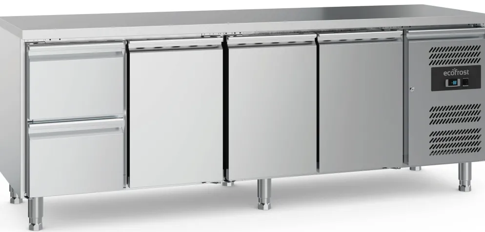 ecoFrost 700 Kühltisch 3 Türen, 2 Schubladen, 2230x700x850mm