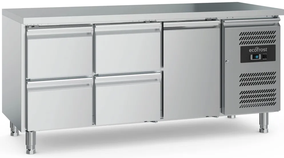 ecoFrost 700 Kühltisch 1 Tür, 4 Schubladen, 1795x700x850mm
