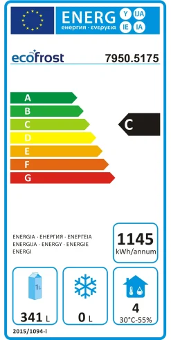 ecoFrost 700 Kühltisch 1 Tür, 4 Schubladen, 1795x700x850mm