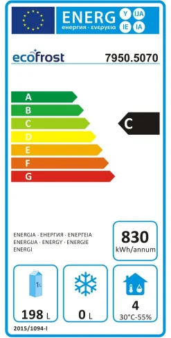 ecoFrost Kühltisch 1 Tür, 2 Schubladen, 900x700x876mm