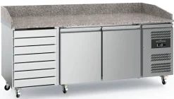 ecoFrost Pizzatisch 2 Türen EN, 7 Schubladen, 2025x800x1000mm