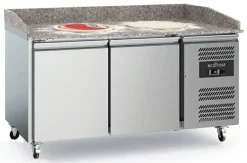 ecoFrost Pizzatisch 2 Türen mit Rädersatz, 1515x800x1000mm