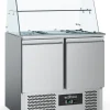 ecoFrost Saladette mit Glasaufbau 2 Türen für 2x 1/1 GN, Breite 900mm