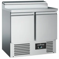 ecoFrost Saladette Pizzatisch 2 Türen für 5x 1/6 GN Behälter, Breite 900mm