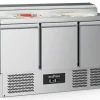 ecoFrost Saladette Pizzatisch 3 Türen für 8x 1/6 GN Behälter, Breite 1365mm