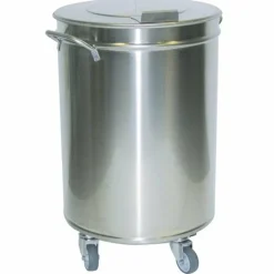 Edelstahl Abfalleimer, 50lt., Ø38 cm