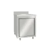 Edelstahl Arbeitsschrank Breite 600x600 mm mit Aufkantung, Flügeltüren