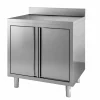Edelstahl Arbeitsschrank 700 mit Drehtür, Aufkantung 800x700x850mm