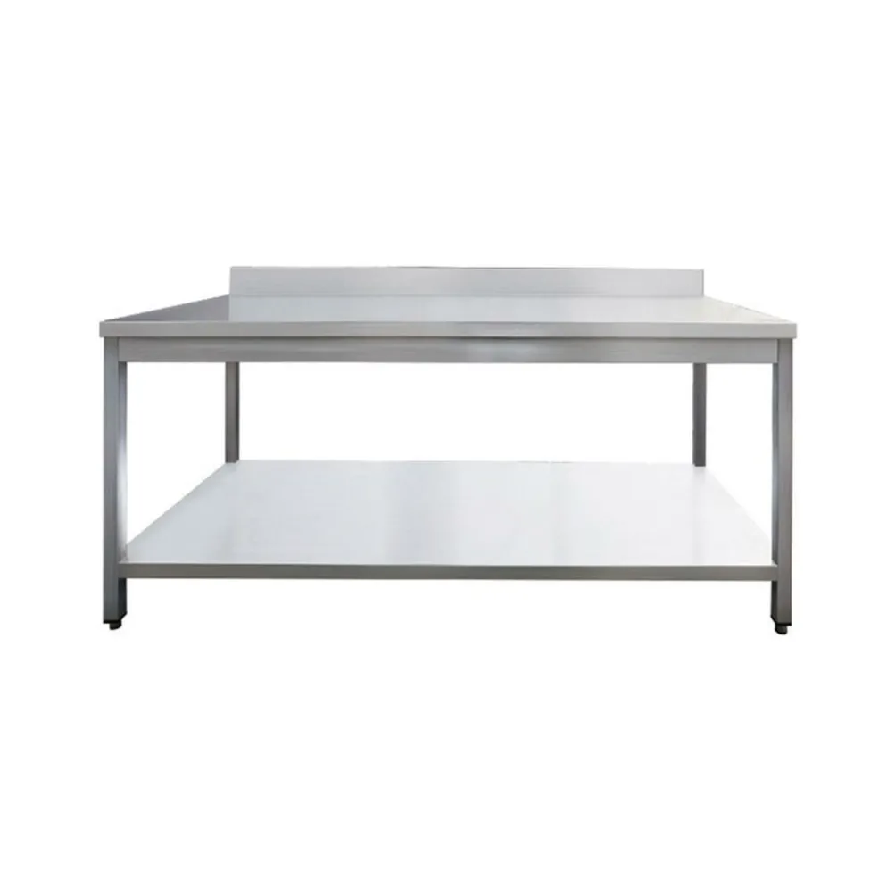 Edelstahl Arbeitstisch Breite 1800x700 mm mit Aufkantung, Grundboden