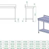 Edelstahl Arbeitstisch Breite 1200x600 mm mit Aufkantung, Grundboden