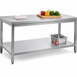 Edelstahl Arbeitstisch Breite 1600x600 mm mit Grundboden
