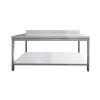 Edelstahl Arbeitstisch Breite 1600x700 mm mit Aufkantung, Grundboden