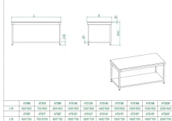 Edelstahl Arbeitstisch Breite 1200x700 mm mit Grundboden