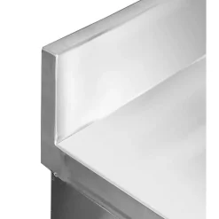 Edelstahl Arbeitstisch Breite 800x600 mm mit Aufkantung, Grundboden
