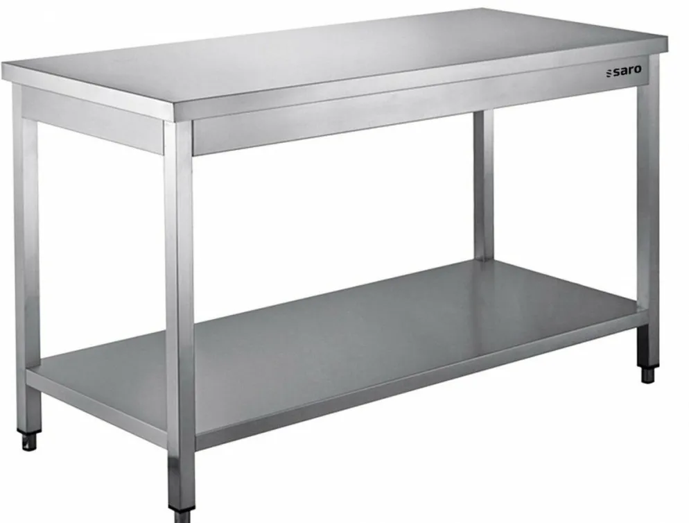 Edelstahl Arbeitstisch B 1600 x T 600 mm mit Grundboden