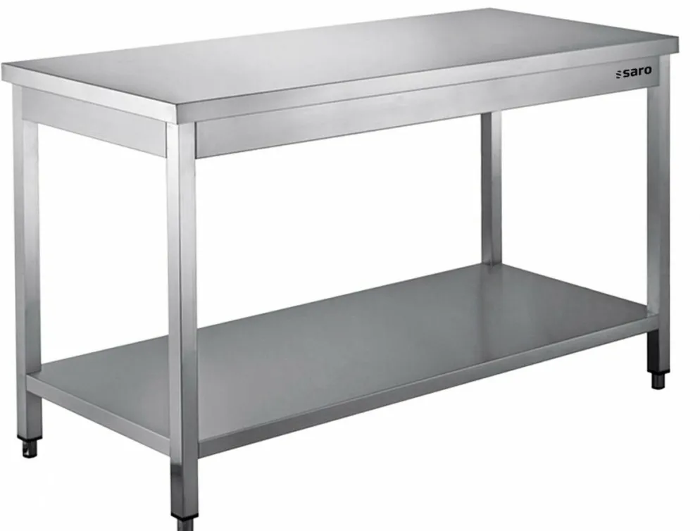 Edelstahl Arbeitstisch B 1200 x T 600 mm mit Grundboden