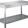 Edelstahl Arbeitstisch mit Grundboden B 1000 x T 700 mm