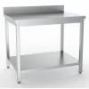 Edelstahl Arbeitstisch 700x600x850mm mit Grundboden und Aufkantung