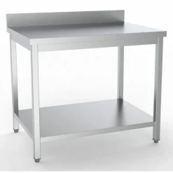 Edelstahl Arbeitstisch 700x600x850mm mit Grundboden und Aufkantung