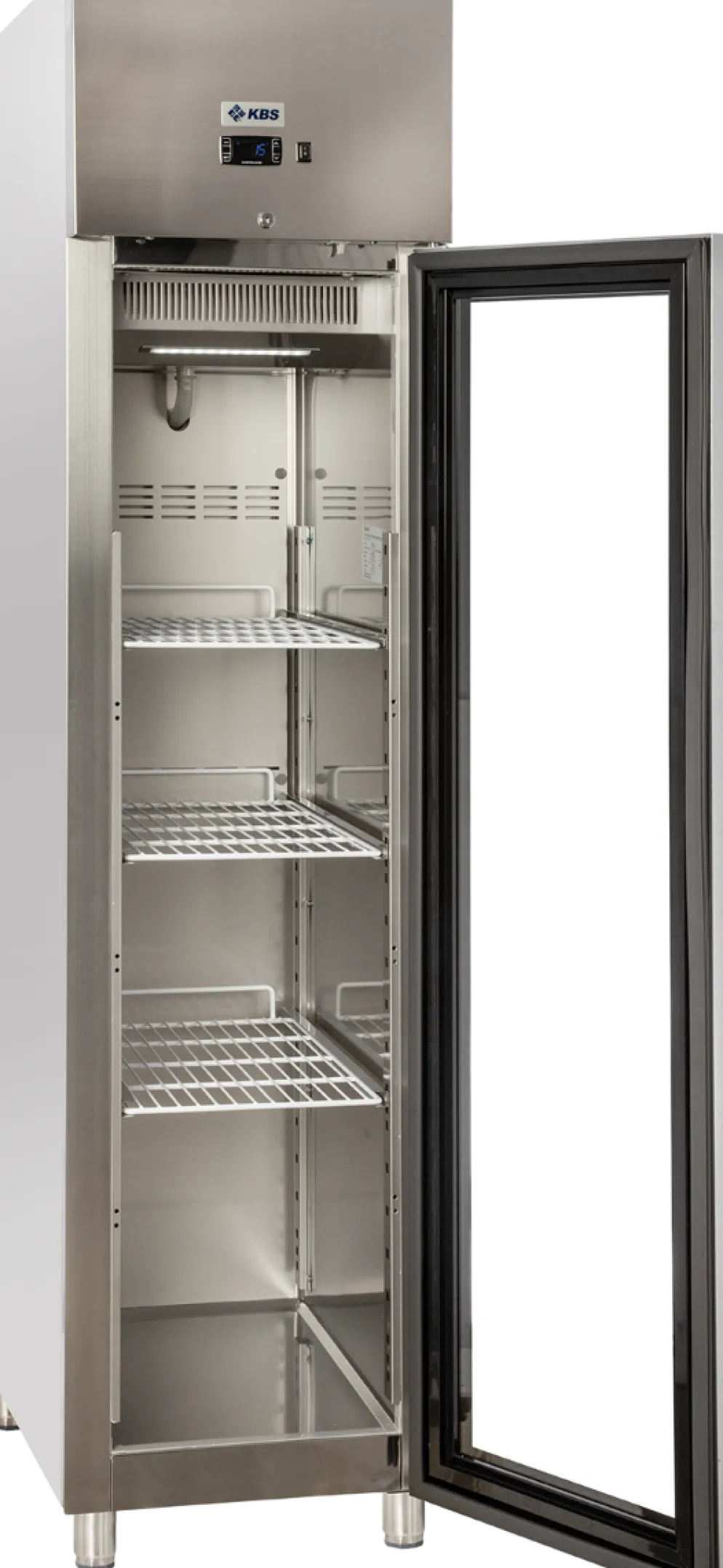 Edelstahl Gewerbekühlschrank mit Glastür KU 356 G