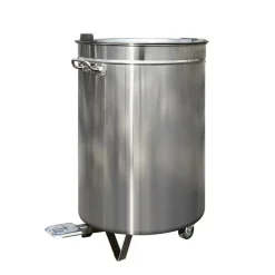 Edelstahl Mülleimer 95 Liter mit Fußpedal